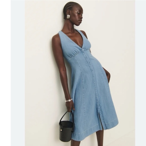 Reformation Dresses & Skirts - Reformation Sebastien Denim Midi Dress Blue